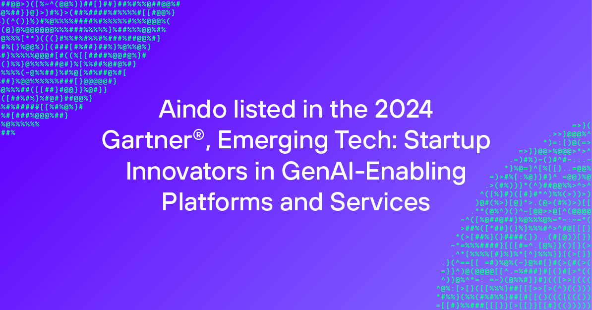 Aindo recognized in the 2024 Gartner® Emerging Tech report